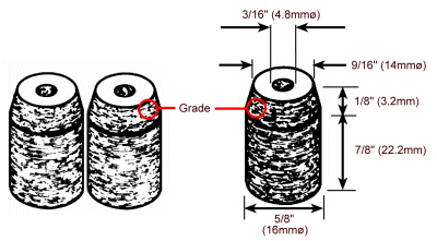 Coarse Beveled FybRglass Wheel diagram