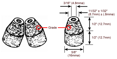 Coarse FybRglass Cone Wheel diagram